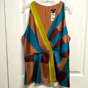 Express Multi Color Sleeveless Satin Top Size M NWT
